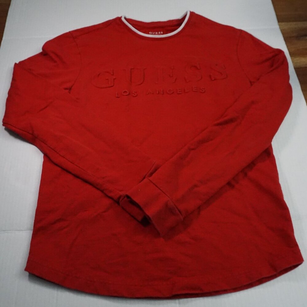 Guess Los Angeles Red Long Sleeve Shirt Size S